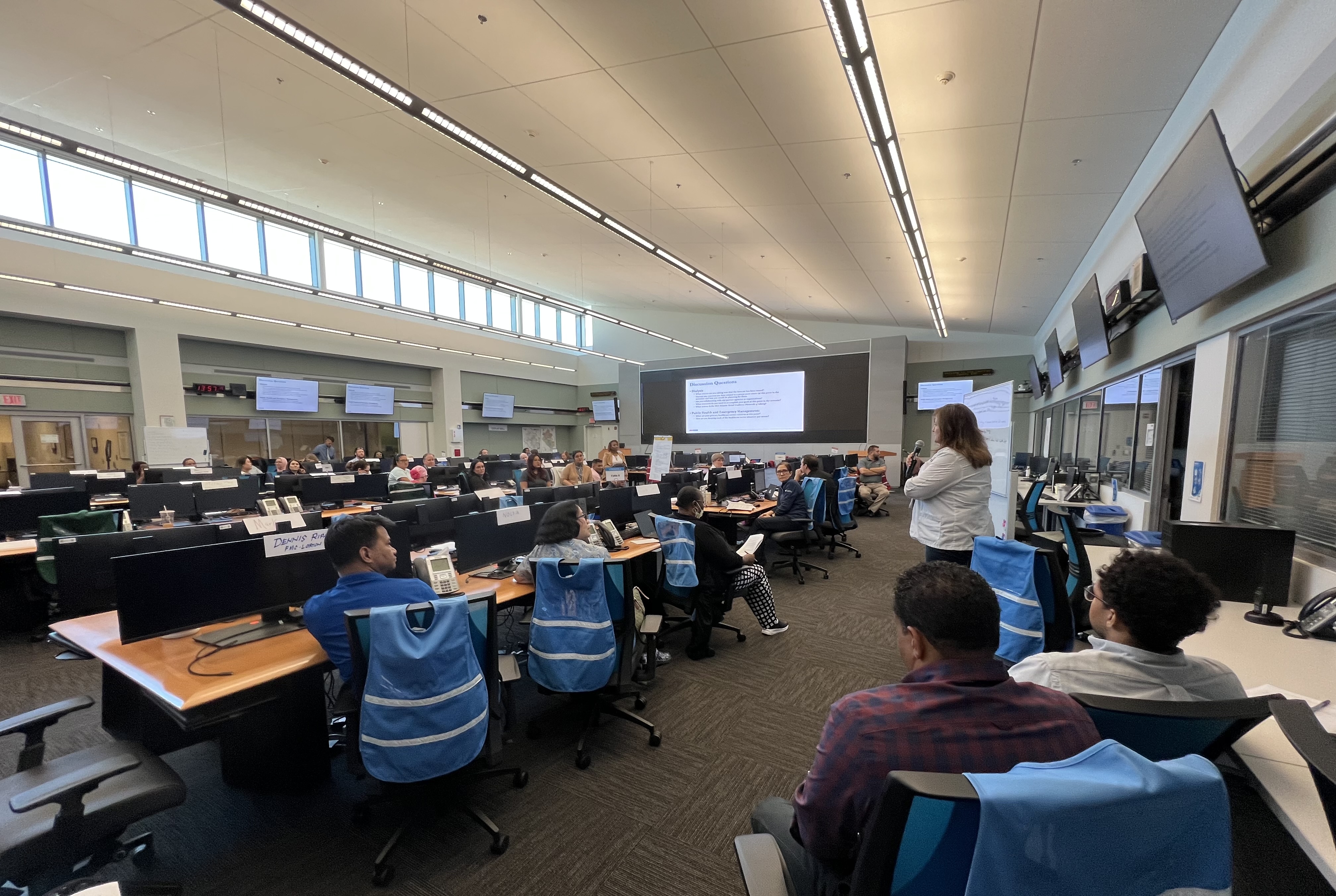 exercise participants in the Fairfax County EOC. 